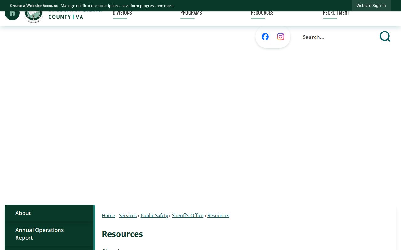 Westmoreland County criminal records sheriff resources page