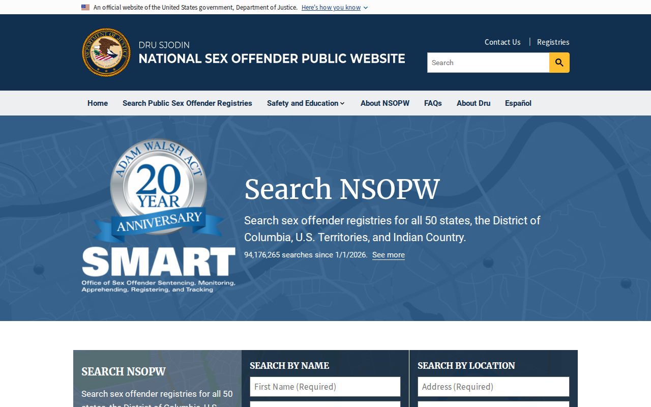 Westmoreland County sex offender check through the national NSOPW search